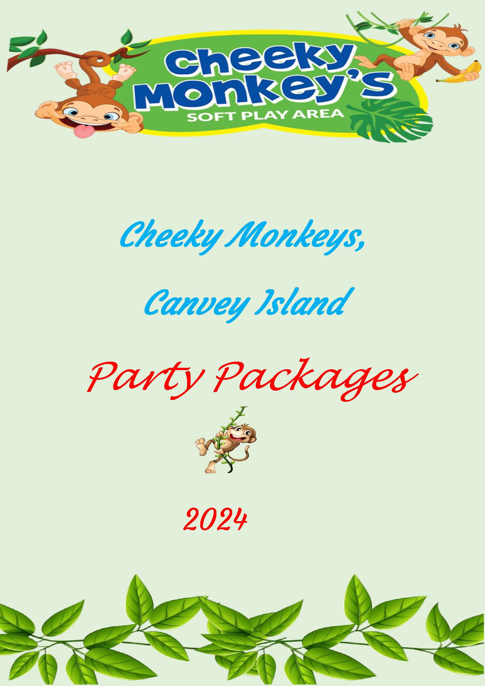 Cheeky Monkeys 2024 Party Package Visiting Canvey Island   Cheeky Monkeys Party Package Brochure 2024 Page 1 